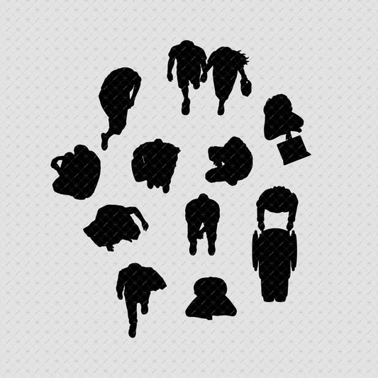 indian-people-plan-cutouts-top-view-brush-silhouette-architecture