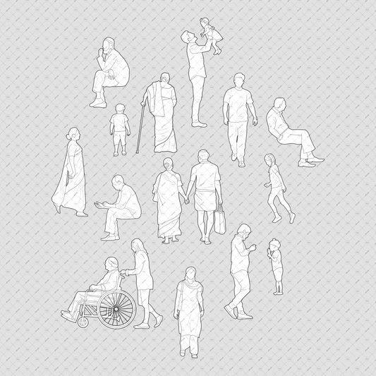 Indian-People-Elevation-Vector-PNG-Cutout-Architectural-Drawing