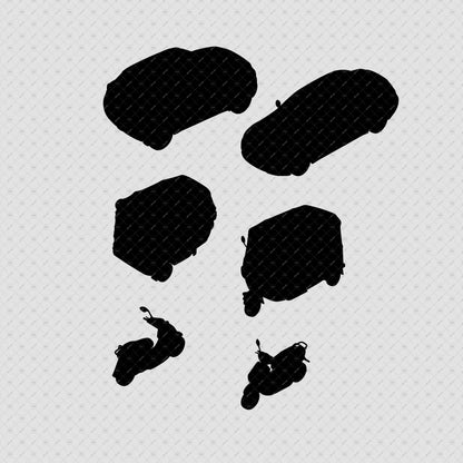 Indian-Vehicles-Cutouts–autorickshaw-Scooter-car-isometric-view-brush-silhouette-Architecture