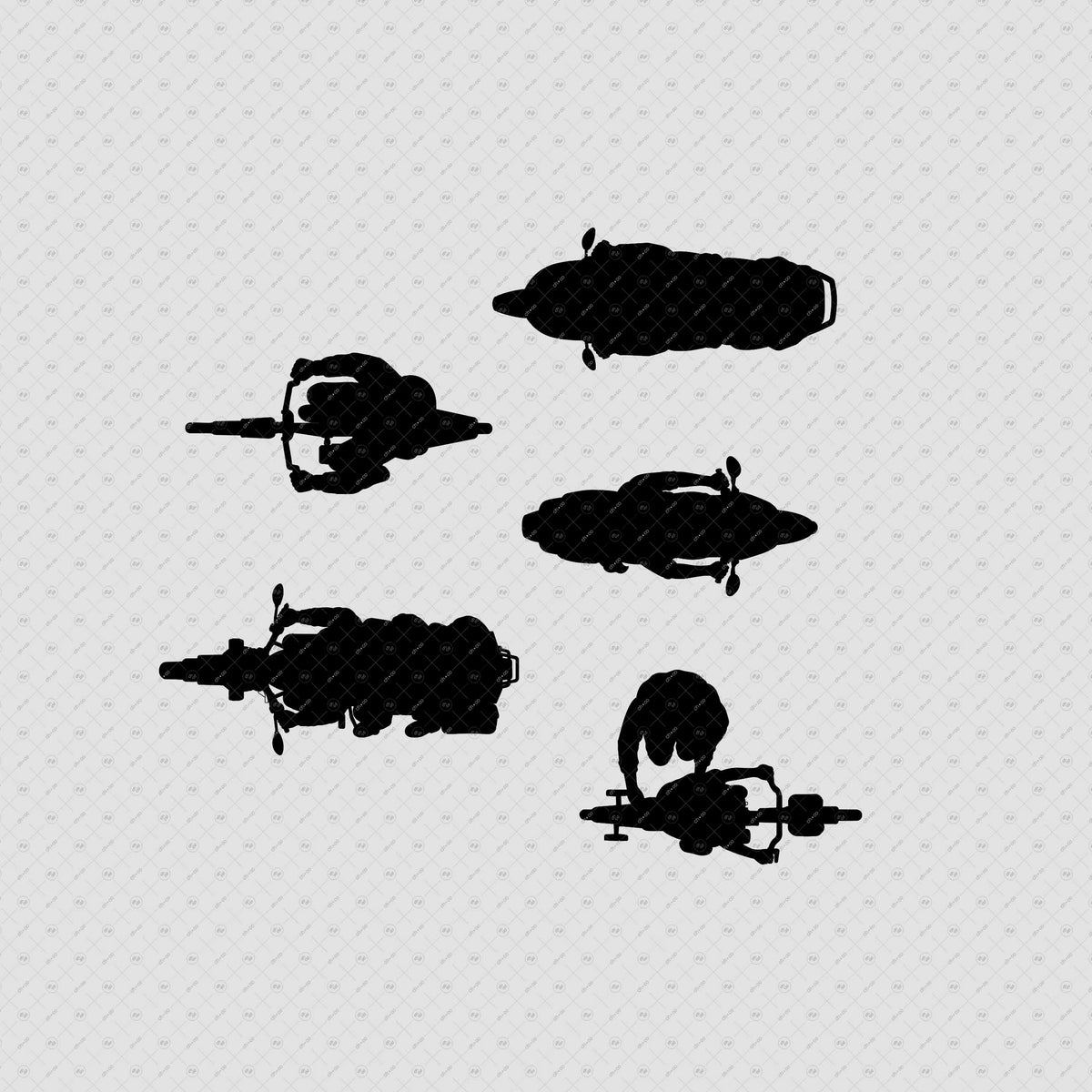 Indian-Vehicles-people-Cutouts–Scooter-bicycle-top-view-plan-brush-silhouette-Architecture