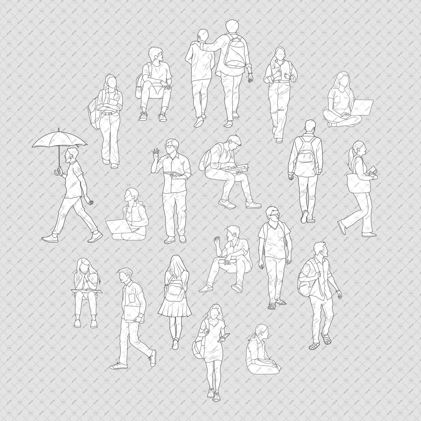 Indian-student-vector-cutout-pack-for-architecture-drawings