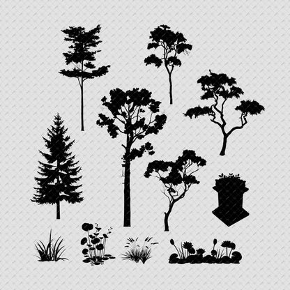 Indian-trees-elevation-vector-cutout-PNG-photoshop-brush-silhoutte-architecture