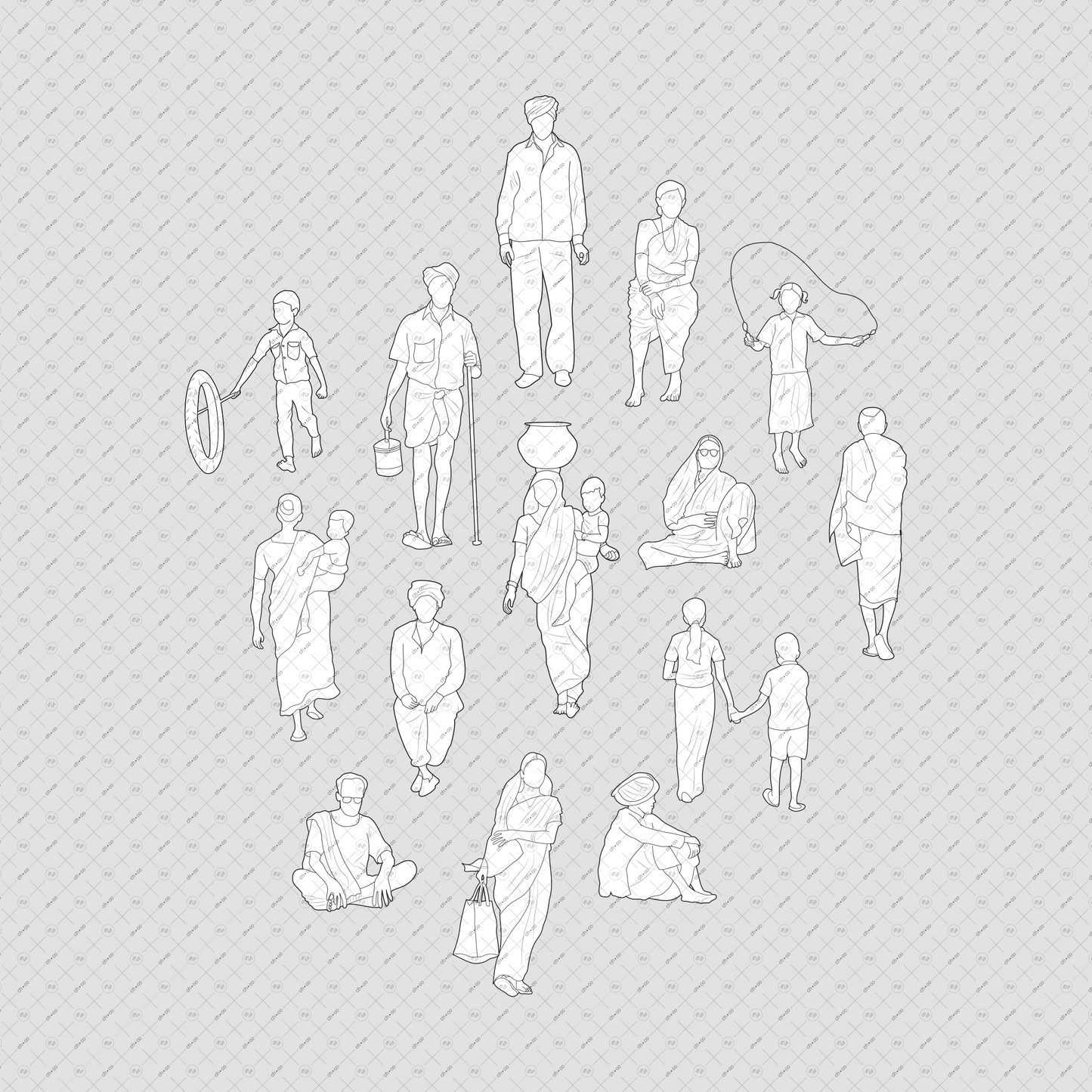 Rural-Indian-People-Vector-PNG-Cutout